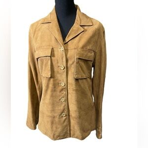 Façonnable by Albert Goldberg Women’s Goatskin Suede Leather Jacket, Small